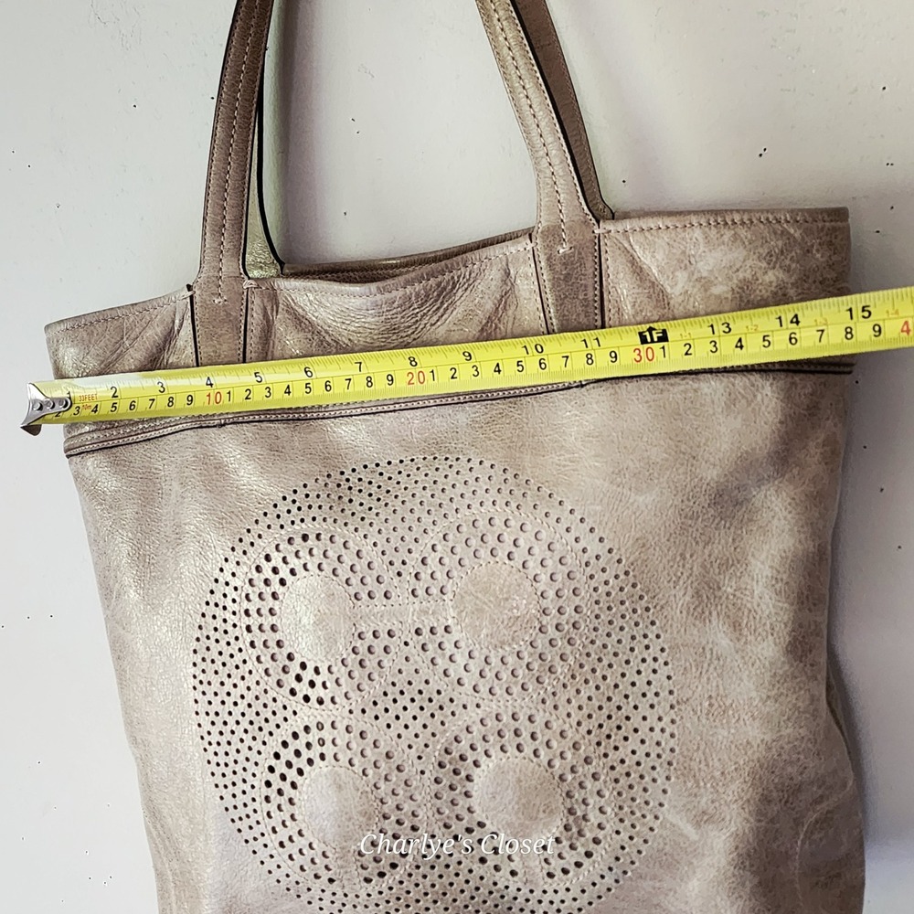 Coach Audrey 17043 Perforated Leather Logo Tote Champagne Metallic Y2K Revival - Picture 9 of 13